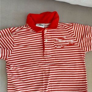 Lacoste Kids Polo with Red and White Stripes